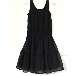 Shoulder Strap Black Dress